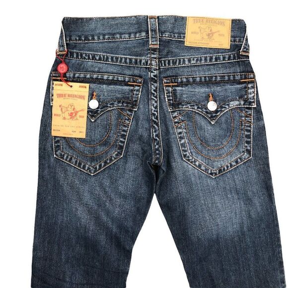 BRAND New True Religion Jeans Size 28 STRAIGHT FLAP T Blue - Picture 2 of 8